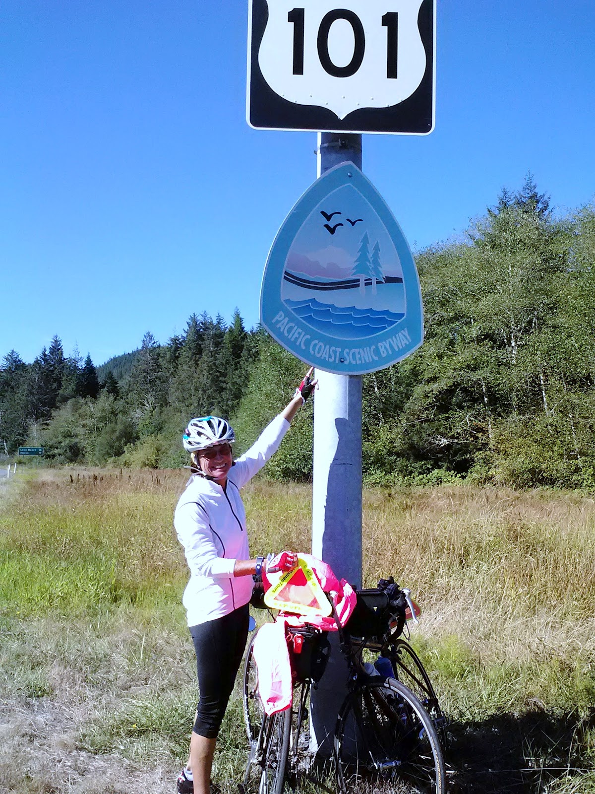 Katie Biking Border 2 Border 2012 September 30 Day 6 Elma WA to Long
