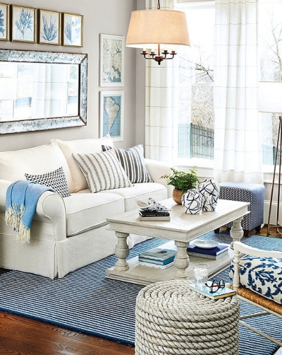 White Rope Ottoman