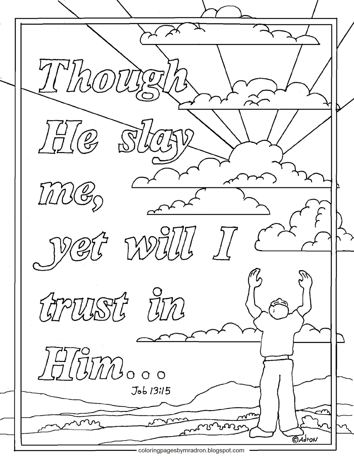 Coloring Pages for Kids by Mr. Adron: Printable Bible Verse Coloring