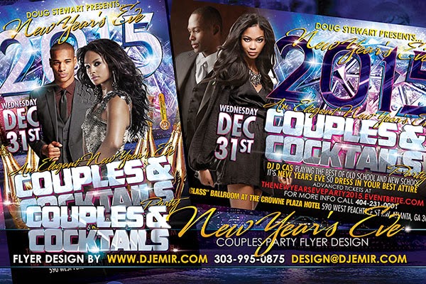 Couples And Cocktails Elegant New Year's Eve Flyer Couples And Cocktails Elegant New Year's Eve Flyer