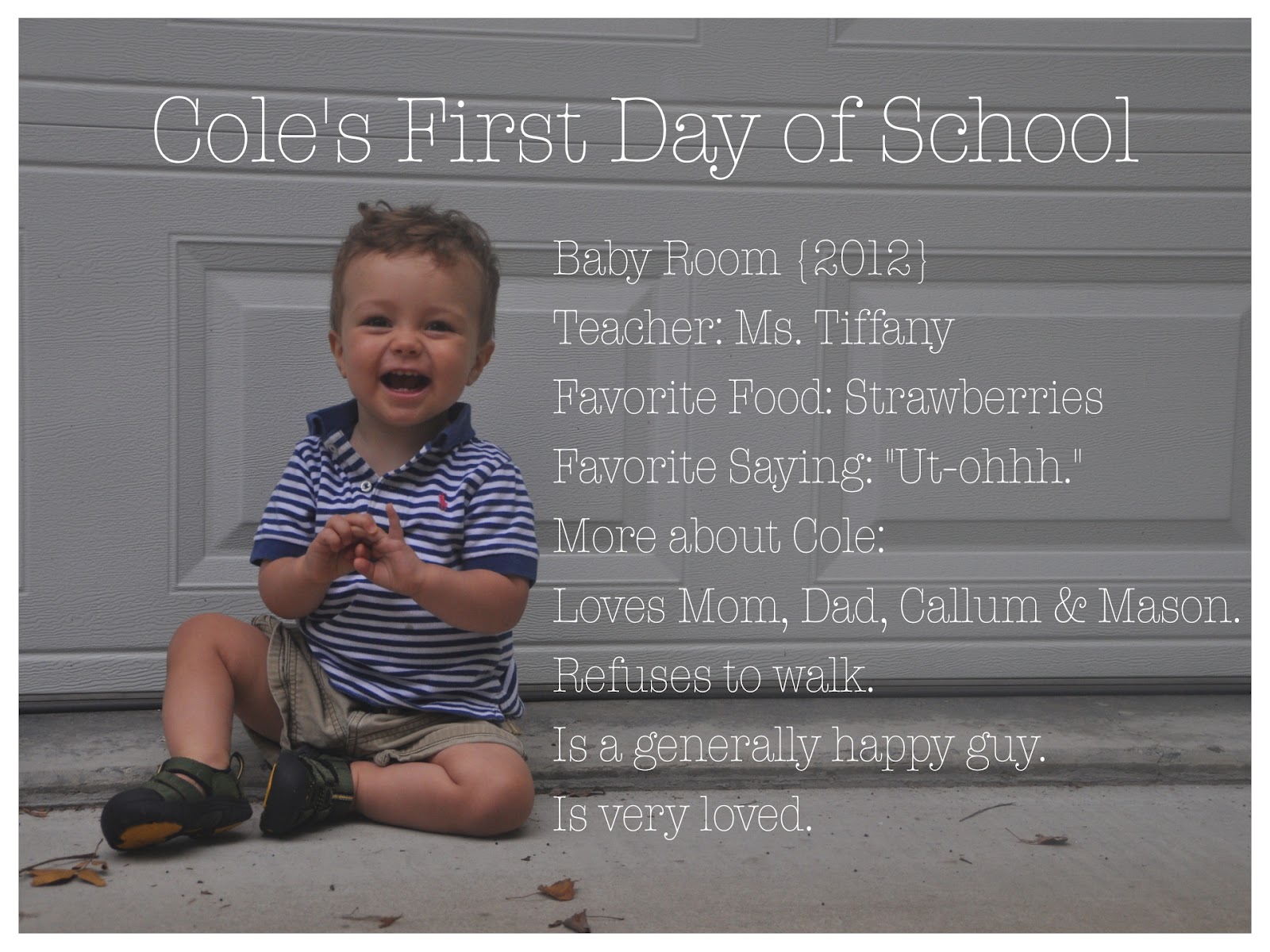 made First Day of School {Pictures}