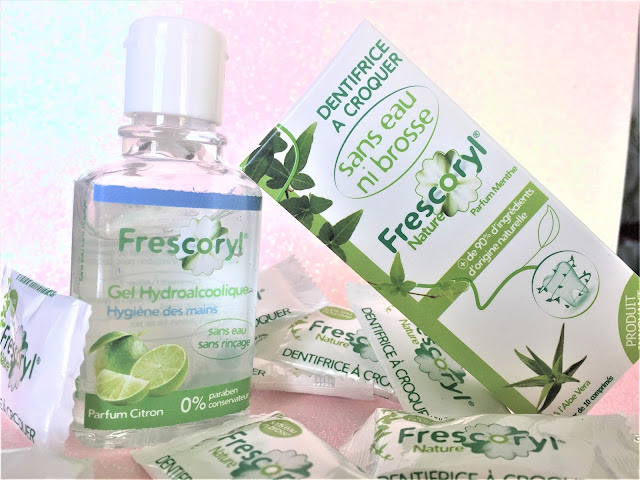 Frescoryl Kit Mains et Dents propres, contenu de la trousse : gel hydro alcoolique et dentifrice à croquer