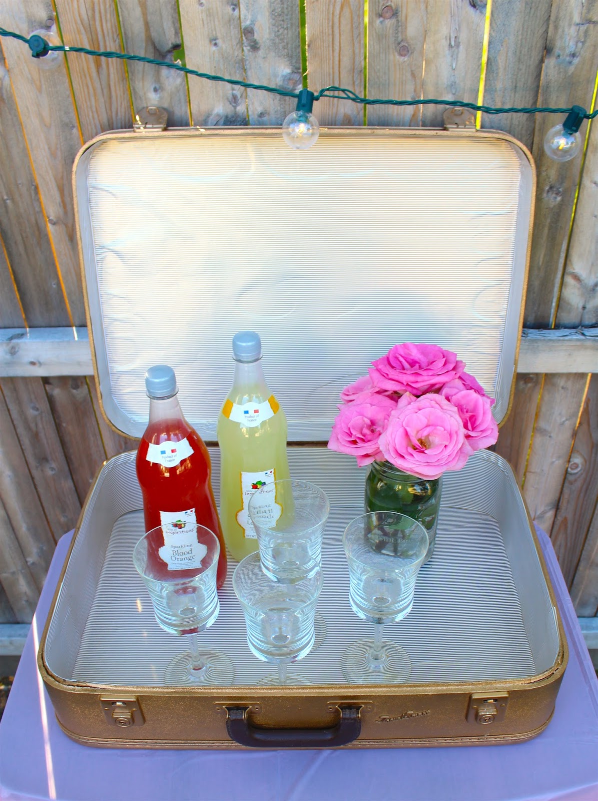 Kiss of Pink DIY Vintage Suitcase Mini Bar