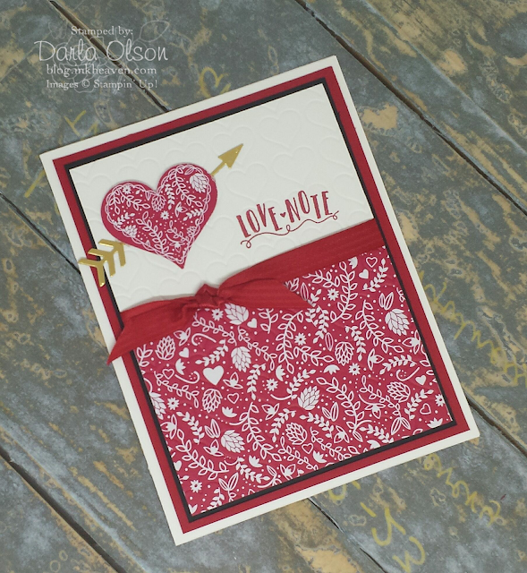 Floral love note card full of happy hearts created with Sealed With Love, Stampin' Up! shared by Darla Olson at inkheaven