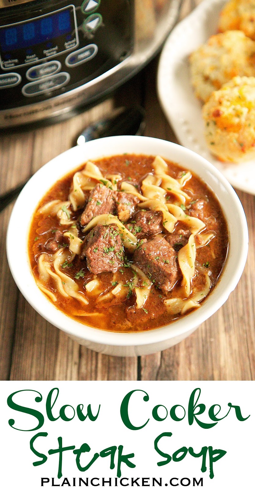 {Slow Cooker} Steak Soup Plain Chicken®