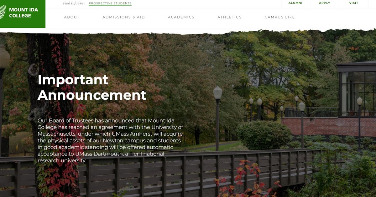 College History Garden Mount Ida College Trustees Announce Closure