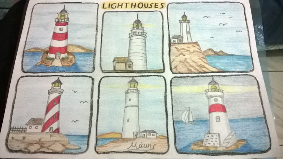 Daily Drawings Colored Lighthouses Collection