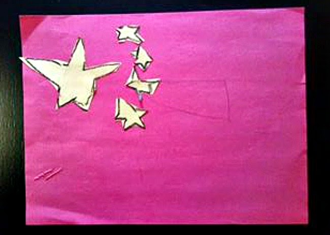Construction Paper Flag for China:  Country Lesson