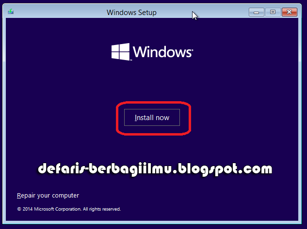 Instal Now Windows 10
