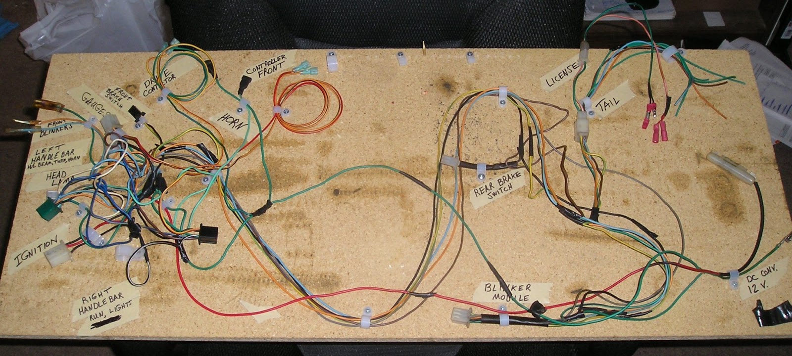 My Electric Motorcycle Project: Wiring Harness (1/2)