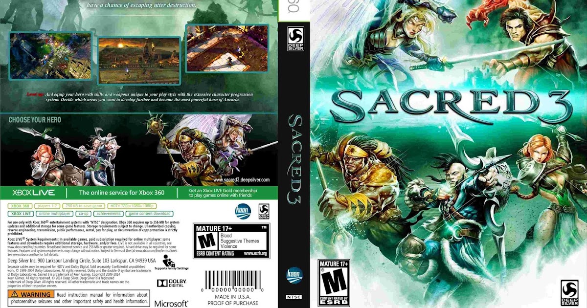 Игры на xbox 360 язык. Sacred 3 Xbox. Sacred Xbox 360. Xbox Live Arcade (Xbox 360) обложка. Sacred 3 коробка для Xbox.