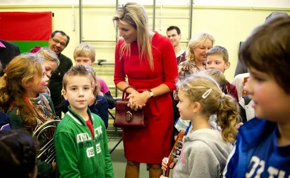 Queen Máxima of The Netherlands visited a music project for children in Haarlem. Style of Queen Maxima