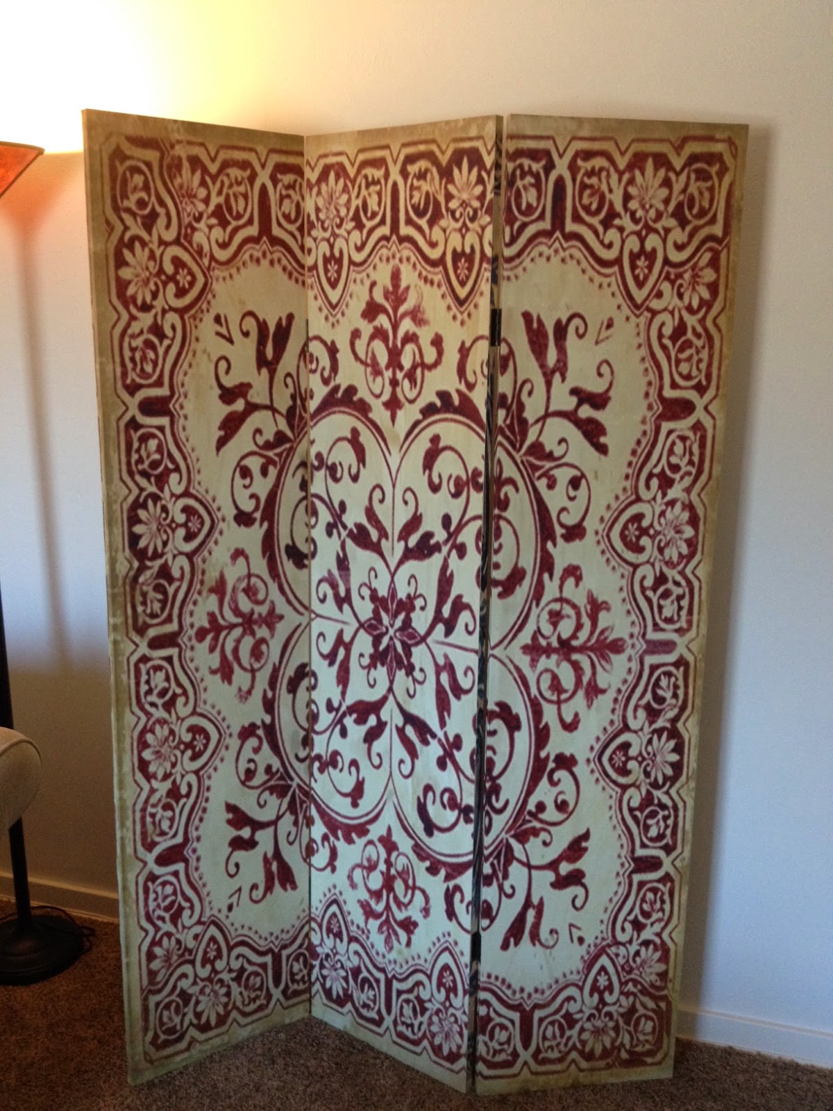 The Midtown Bazaar SOLD Damask decorative room screen