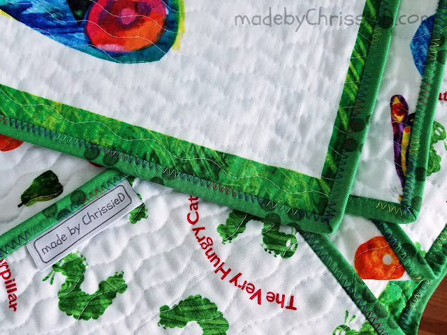 Making a child's quilt based on The Very Hungry Caterpillar book by Chris Dodsley @madebyChrissieD.com