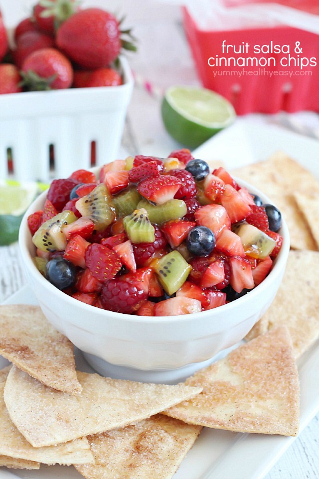  Fruit Salsa and Homemade Cinnamon Chips | That Skinny Chick Can Bake 