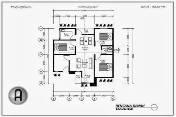 Denah Gambar Rumah Skala 1 100