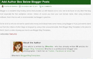 add author information box below blogger posts