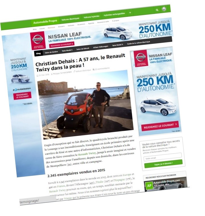 Twizy XFiles MOI dans un article d'Automobile Propre