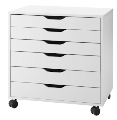 short drawer unit p 6 drawers, white