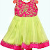 Simple Frock with Floral Parrot Design