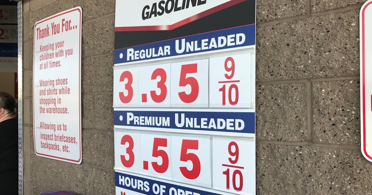 Current Costco Gas Prices (August 20, 2018 Redwood City, CA) Costco
