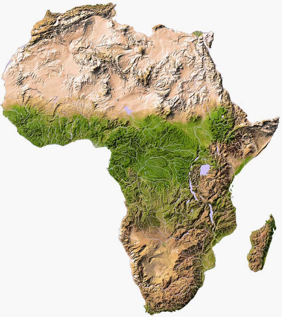 Africa Physical Map Free Printable Maps