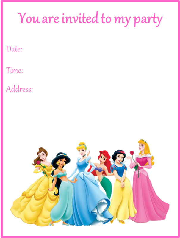 Disney Princess Birthday Cards Printables Free