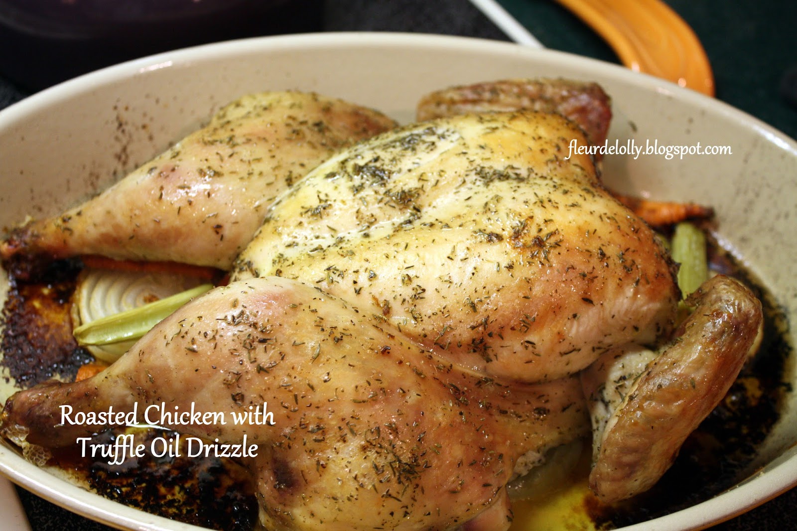 Fleur de Lolly Roasted Chicken with Black Truffle Oil Drizzle