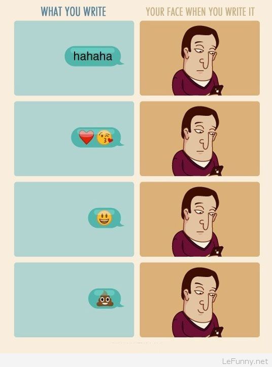 faces when texting funny