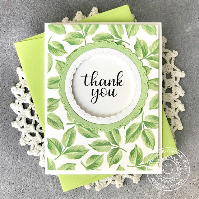 Sunny Studio Stamps: Everything's Rosy Fancy Frames Circles Everyday Greetings Thank You Card by Angelica Conrad