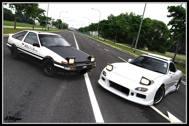 Toyota Sprinter Trueno AE86 & Mazda RX-7 FD, hahiroku, kultowy, legenda, japońskie sportowe coupe, wankel, rotary