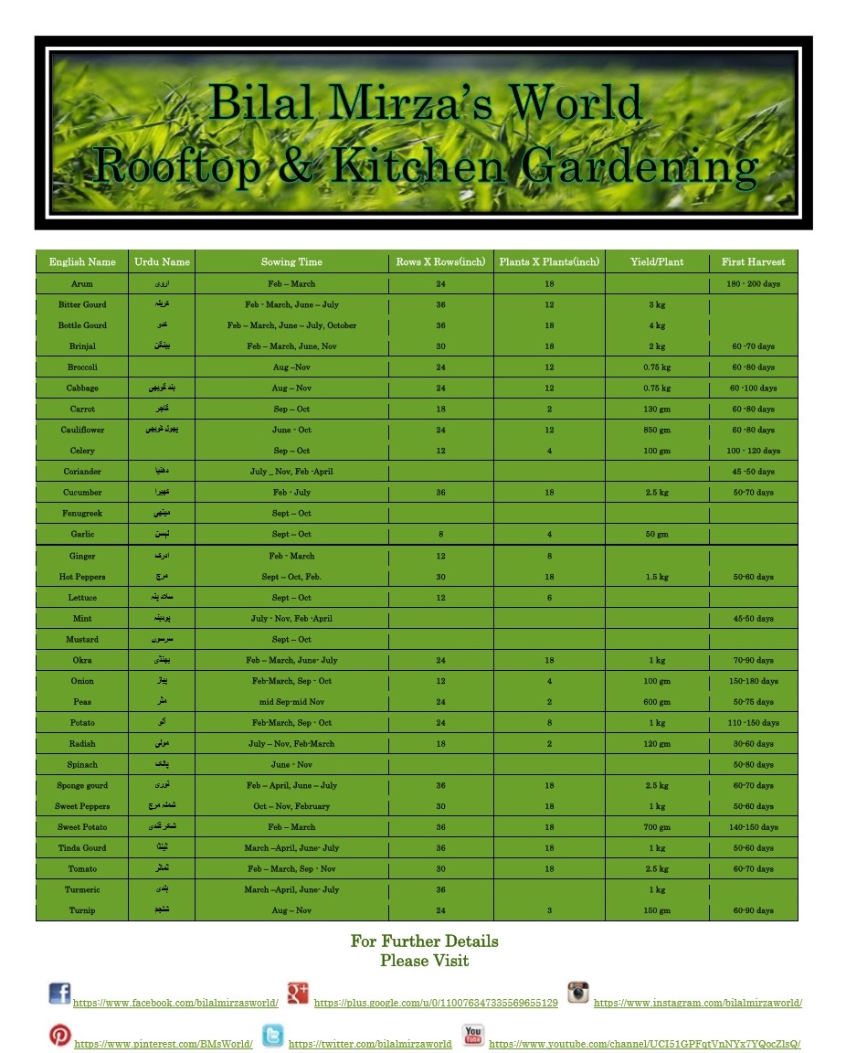 Sowing Chart