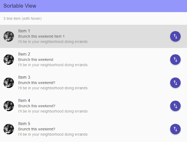 Angular Material Sortable View