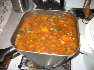 vegetable soup on the stove