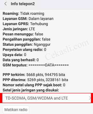 Pilihan menu 4G Xiaomi Pilihan menu 4G Xiaomi