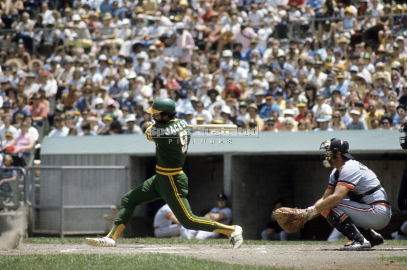 The Fleer Sticker Project: Reggie Jackson in the All Green A's Uniform