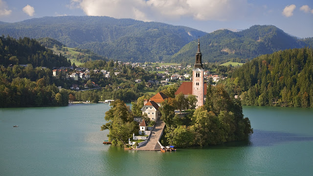 Bled eiland Foto van Bled eiland met kerk