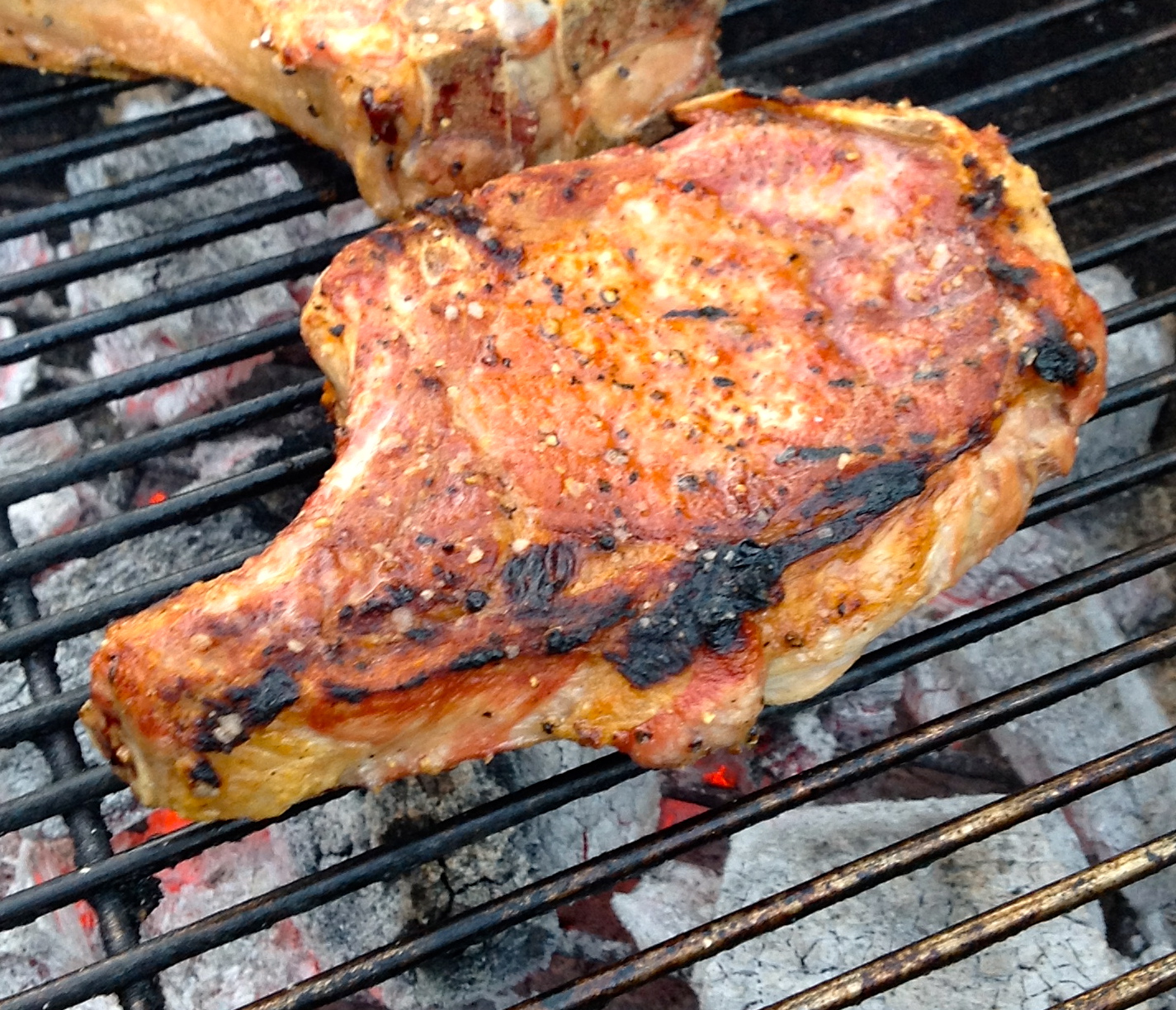 Greg's World on a Plate Summer Plums with Grilled Pork Chops