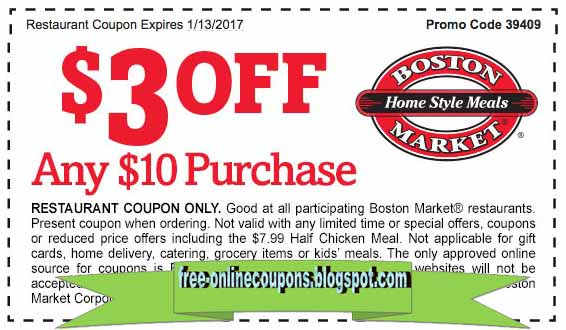 About BostonMarket Boston Market Free Shipping Policy. Delivery charges for online catering orders are FREE as they are factored into the price. Shipping fees do not apply to Boston Market pick up orders.