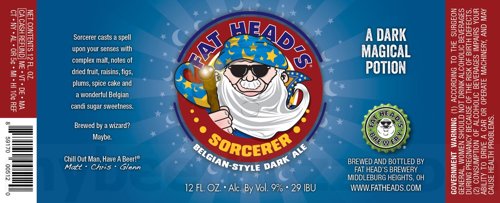 Fat Head’s Benjamin Danklin, Hop Juju, Starlight, Sorcerer, Zeus