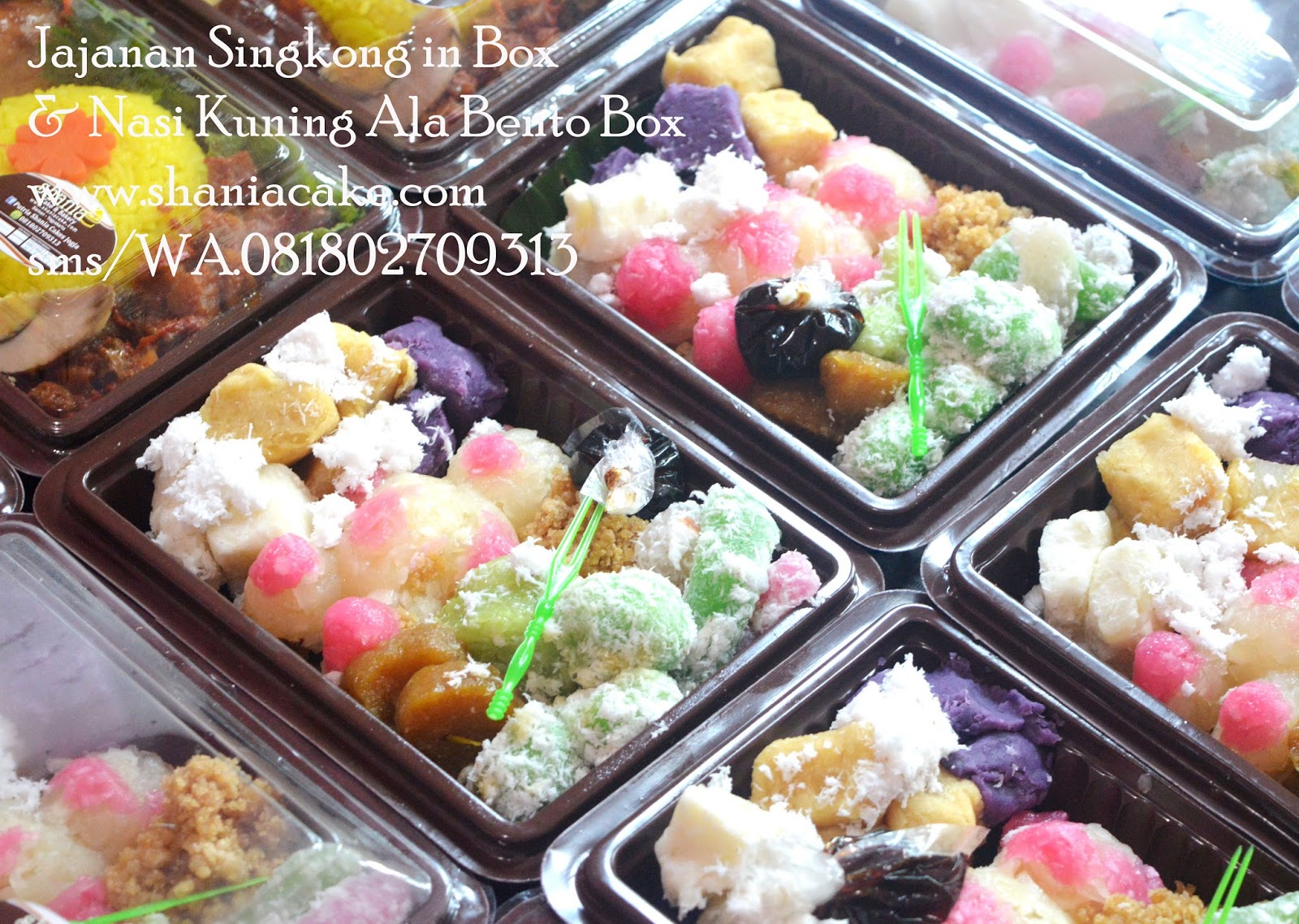 [Hantaran Jogja] Puding Tape Ketan Hijau, Salad Buah, Nasi Kuning