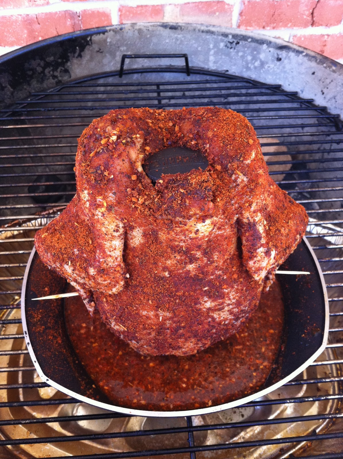 Lock, Stock and Two Smokin Barrels BBQ Team Beer Can Chicken on the Smoker