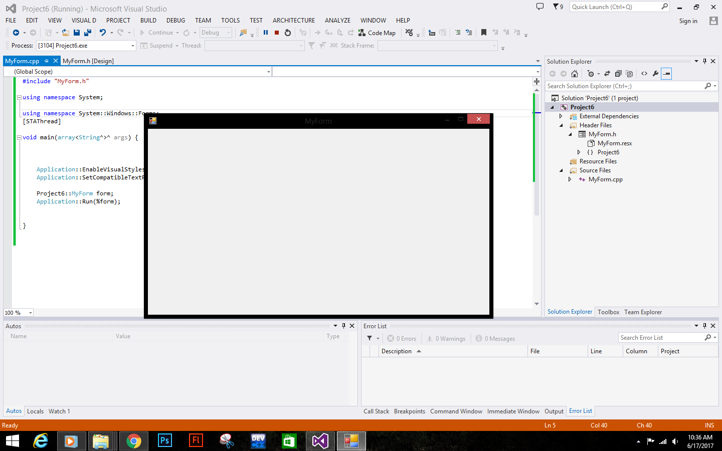 Introduction to C++ Form Programming Using Visual Studio (GUI)