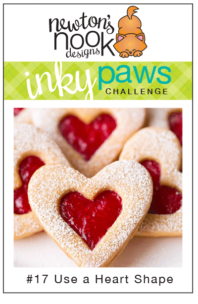 Inky Paws Challenge #17 - use a Heart Shape | Newton's Nook Designs