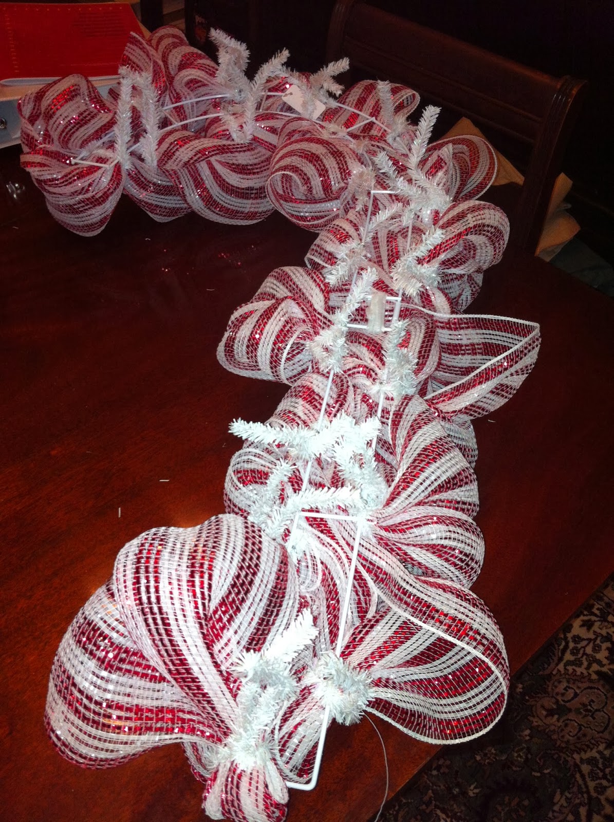 My Crafty World Candy Cane Deco Mesh Wreath