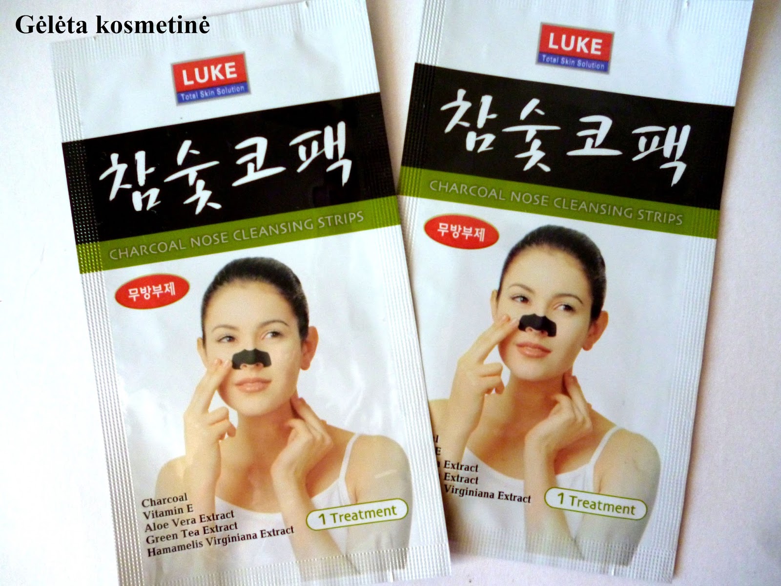 LUKE Charcoal nose cleansing strips nosies porų valymo juostelės su