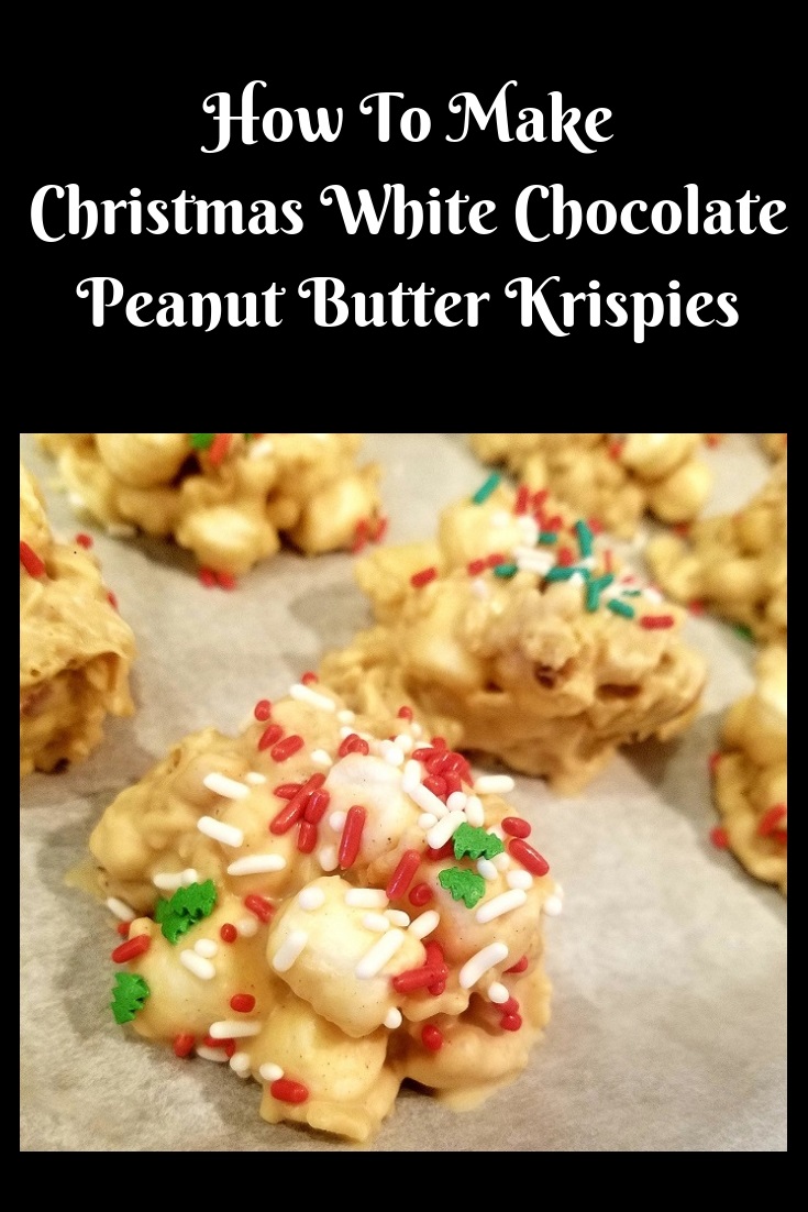 This is a recipe for white chocolate peanut butter marshmallow krispie candy cookies
