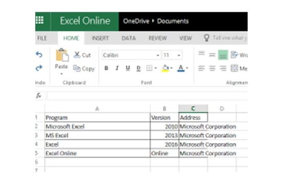 Excel Microsoft Excel Online