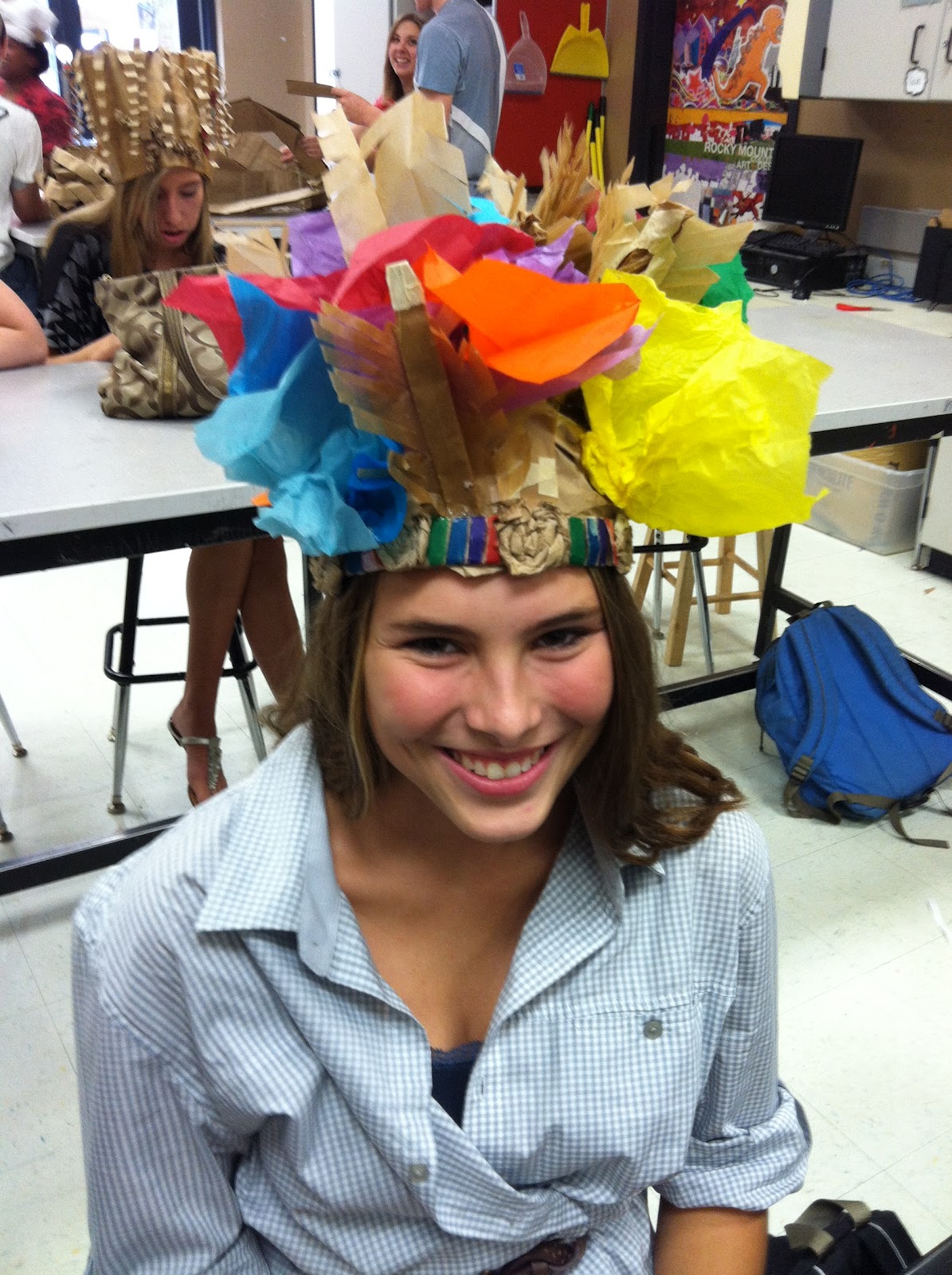 Adventures of Creativity. Student Work Paper Bag Hats