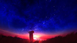 4k anime sunset sky night scenery wallpapers desktop ultra background laptop silhouette field monitor 1080p backgrounds mobile purple sorrow uhdpaper